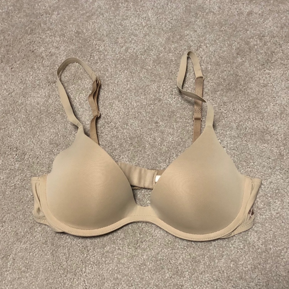 Aerie Carly Bra Nude push up plunge 32C Beige